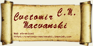 Cvetomir Mačvanski vizit kartica